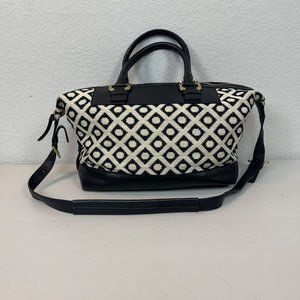 DVF Diane Von Furstenberg Drew Satchel Purse Zipper Crossbody Bag Dia Jacquard